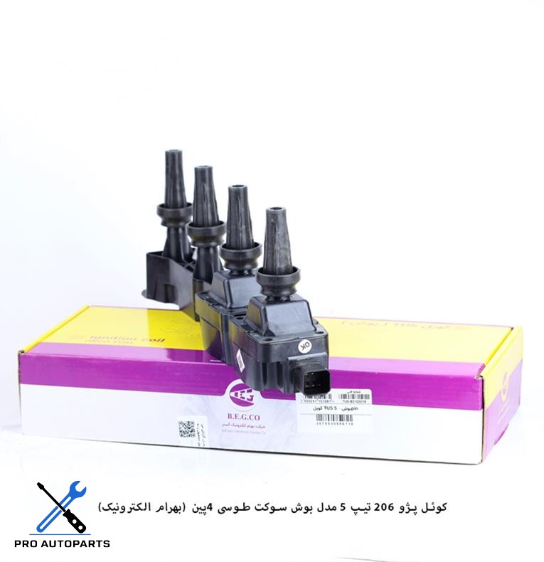 کوئل پژو 206 تیپ 5 مدل بوش سوکت طوسی 4پین  ( بهرام الکترونیک )