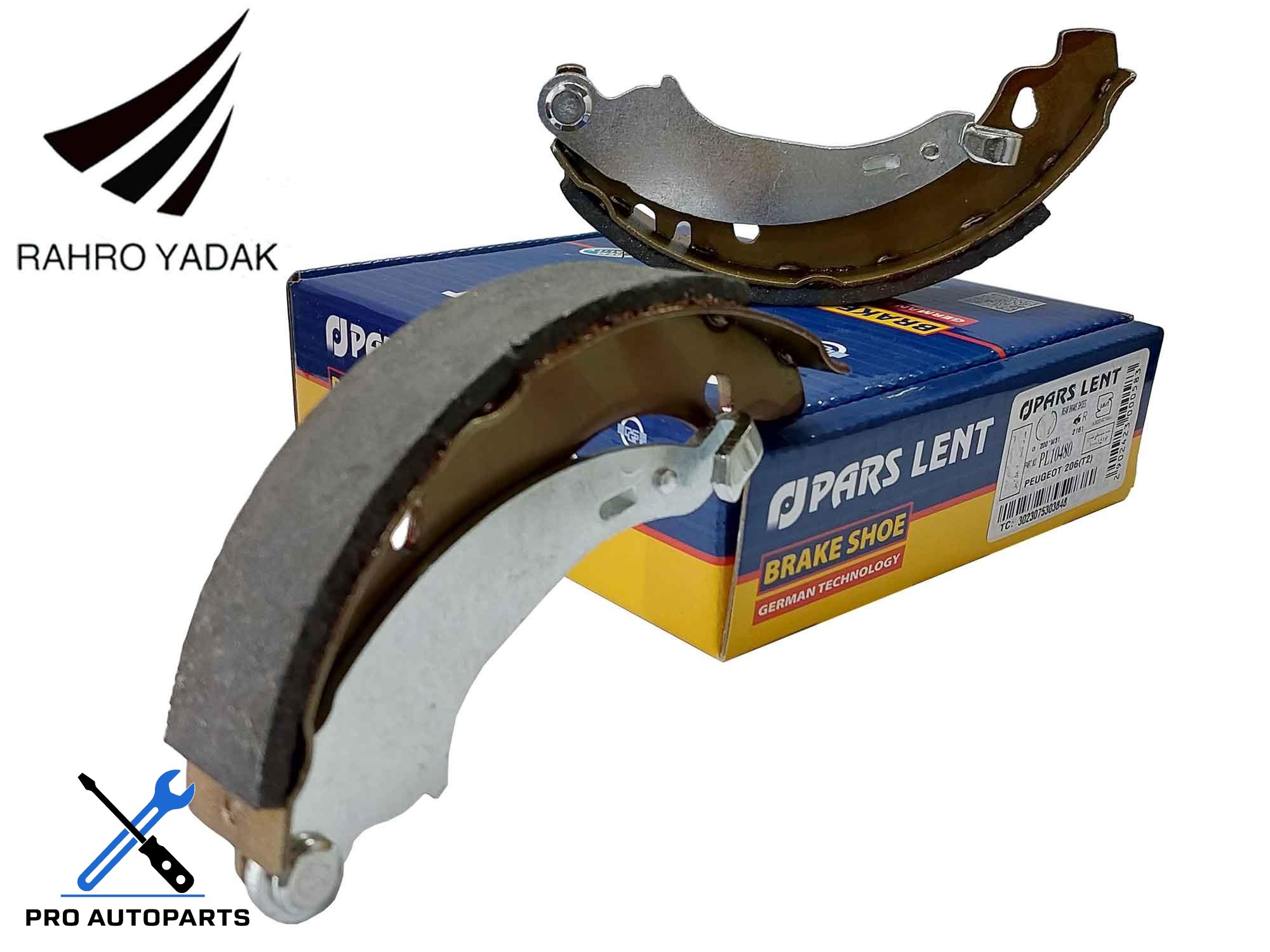 PL10480 لنت عقب 206 تیپ 2و3 با کفشک  ( پارس آبی ) OEM